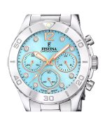 Festina Boyfriend Chronograph Crystal Accents Blue Dial Quartz F20603-4 100M Women's Watch