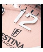 Festina Boyfriend Chronograph Crystal Accents Pink Dial Quartz F20603-7 100M Women's Watch