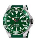 Festina The Originals Rubber Strap Green Dial Quartz Diver's F20664-2 200M Men's Watch