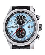 Festina Timeless Chronograph Leather Strap Blue Dial Quartz F20695-2 100M Men's Watch