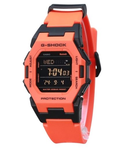 Casio G-Shock Digital Smartphone Link Bio-Based Orange Resin Strap Quartz GD-B500FL-4 200M Men's Watch