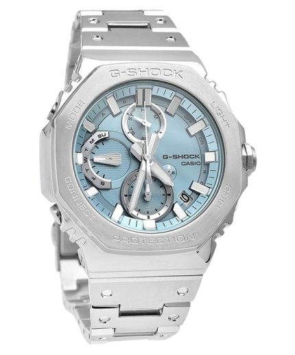 Casio G-Shock Full Metal Analog Chronograph Smartphone Link Ice Blue Dial Tough Solar GMC-B2100AD-2A 200M Men's Watch