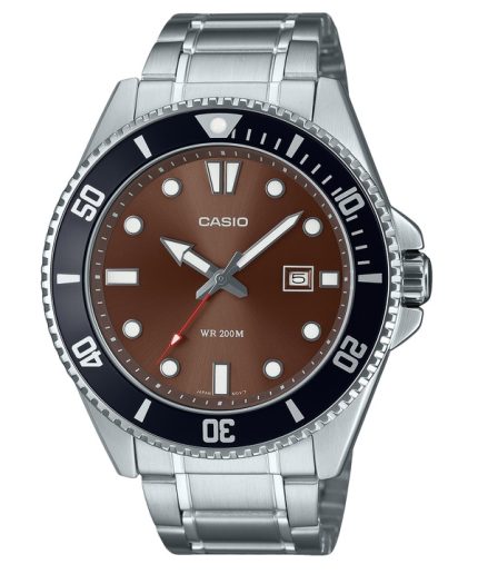 Casio Standard Analog Stainless Steel Brown Dial Quartz MDV-107D-5AV 200M Men's Watch