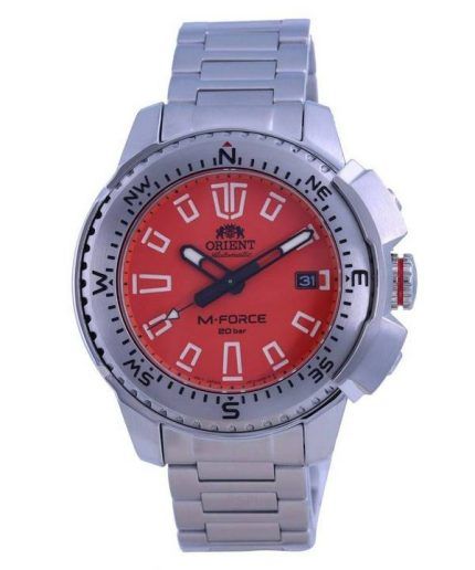 Orient M-Force Orange Dial Stainless Steel Automatic Diver's RA-AC0N02Y10B 200M Men's Watch