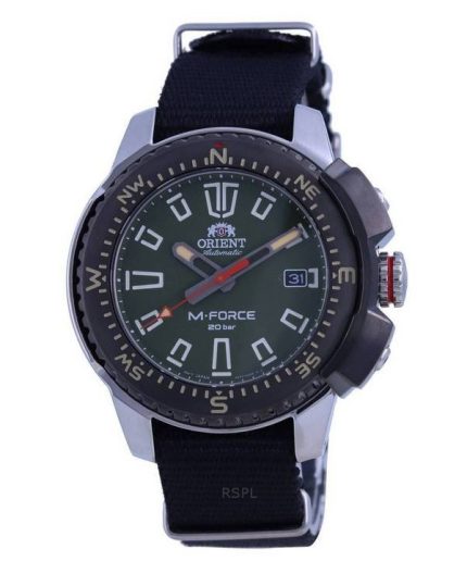 Orient M-Force Green Dial Stainless Steel Automatic Diver's RA-AC0N03E10B 200M Men's Watch