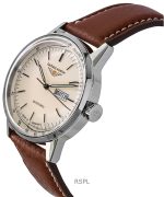 Bauhaus Aviation Leather Strap Beige Dial Automatic 23665 100M Men's Watch