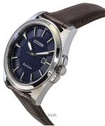 Citizen Eco-Drive Leather Strap Blue Dial BM7108-22L 100M Men's Watch