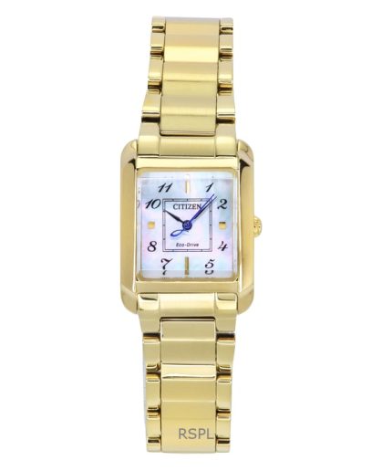 Citizen L Gold Tone Stainless Steel Mother Of Pearl Dial Eco-Drive EW5602-81D Women's Watch