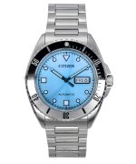 Citizen Sport Stainless Steel Light Blue Dial Automatic NH7530-52L 100M Men's Watch