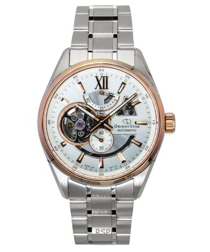 Orient Star Contemporary Stainless Steel Skeleton Ivory Dial Automatic RE-AV0123G 100M Men's Watch