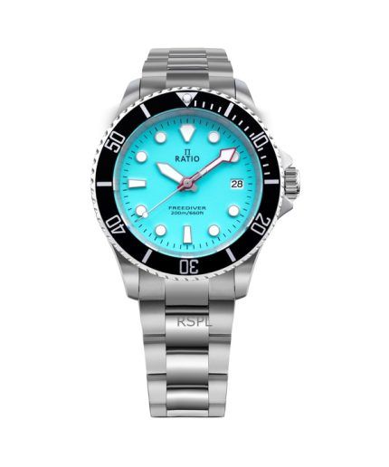 Ratio FreeDiver Sapphire Stainless Steel Ice Blue Dial Quartz RTF032 200M Men's Watch