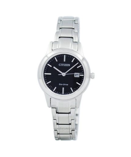 Refurbished Citizen Stainless Steel Black Dial Eco-Drive FE1081-59E Women's Watch