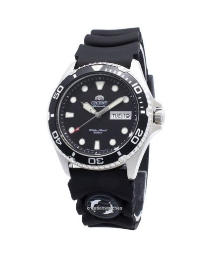 Refurbished Orient Ray II Rubber Strap Black Dial Automatic FAA02007B9 200M Men's Watch