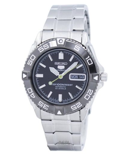 Refurbished Seiko 5 Sports Stainless Steel Black Dial Automatic SNZB23J1 100M Men's Watch