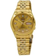 Refurbished Seiko 5 Gold Tone Stainless Steel Gold Dial Automatic SNKF82J1 Men's Watch