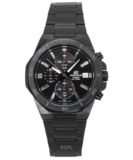 Casio Edifice Standard Analog Chronograph Stainless Steel Black Dial Quartz EFV-640DC-1AV 100M Men's Watch