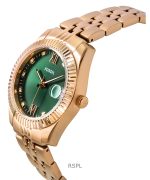 Fossil Scarlette Rose Gold Tone Stainless Steel Green Dial Quartz ES5369 Women's Watch