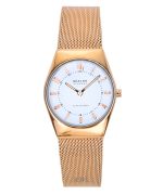 Skagen Grenen Lille Rose Gold Tone Stainless Steel White Dial Solar SKW3078 Women's Watch