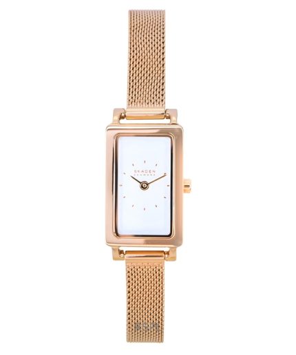 Skagen Hagen Micro Rose Gold Tone Stainless Steel White Dial Quartz SKW3148 Women's Watch