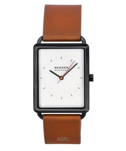 Skagen Hagen Leather Strap White Dial Quartz SKW6929 Men's Watch